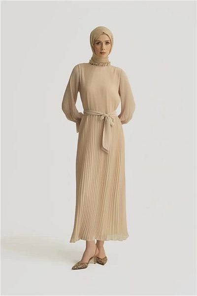 Armine Πλισέ Φόρεμα 25yd4235 Μπεζ