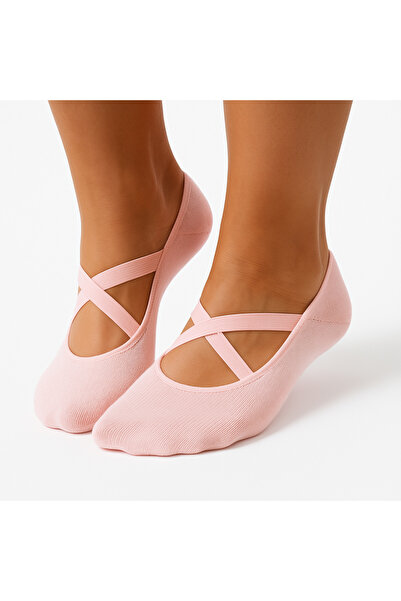 ELERZU (36-40)4 Çift Mix Pilates Çorap Yoga Çorap Kaydırmaz Çorap Kaymaz Taba...