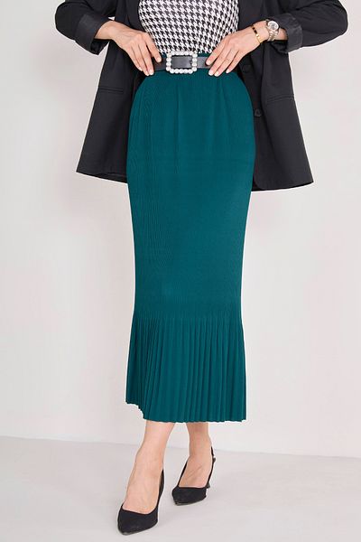 TOFİSA Pleated Skirt Emerald - 23027