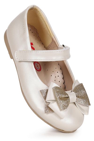 Kiko Kids Velcro Nisip Glitter Bow Fete Balerina Pantofi Ege 202 Skin