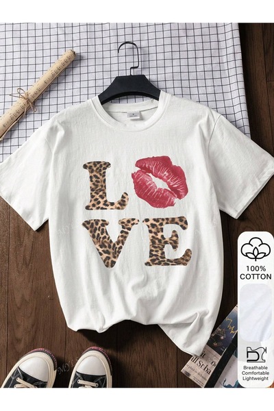 Jose Clothing تي شيرت مطبوع بأكمام قصيرة وقصة كبيرة الحجم