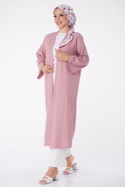 TOFİSA Pink Plain MeDium Women's CarDigan - 13236