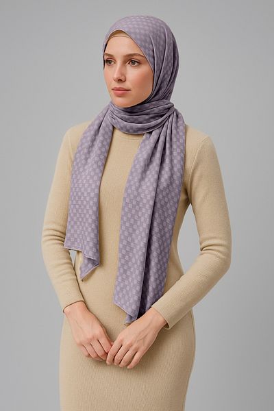 Sonbaharmoda Patterned Silky Jacquard Shawl – Non-Slip, Easy to Shape, Special Woven Shawl