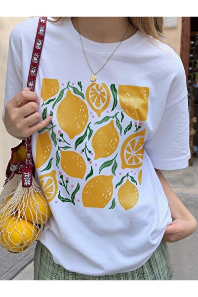 Bengi Clothing تي شيرت مطبوع بأكمام قصيرة وقصة كبيرة الحجم