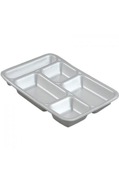 Universal 5 Compartment Foam Plate 50 Pack