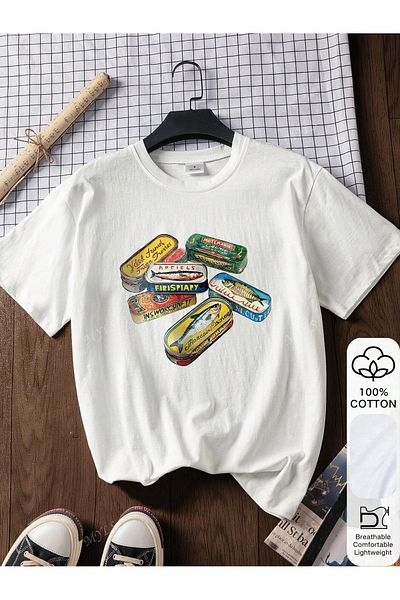Jose Clothing Tricou imprimat cu mânecă scurtă cu croială supradimensionată