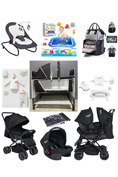 LETS GO BABY Bebek Çeyiz Seti 13 Parça Çift Yön Bebek Arabası Beşik Katlanır ...