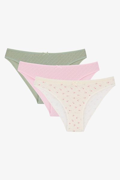 Penti Green Day 3 Pack Multicolored Pointel Slip Panties