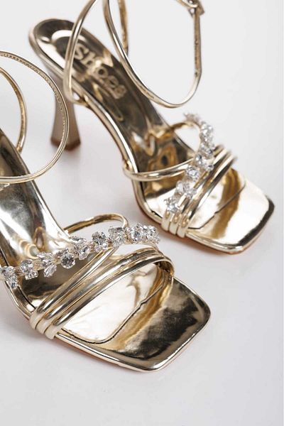 Lukatlove Gult Women's Gold Ankle Stone Shoes