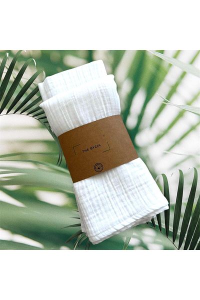 The Byzia Drying Cloth 2 Pack 100% Cotton Multi Muslin 50X60 Kitchen Bathroom Natural Cloth Kitchen Towel