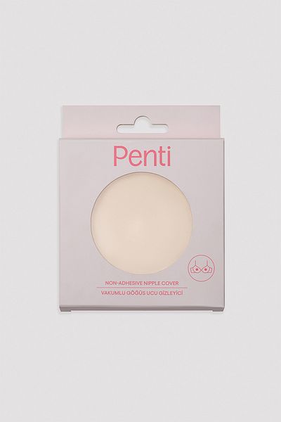 Penti Бежевий прозорий вакуумний консилер для декольте без клею Gogus Tip Concealer 8 см