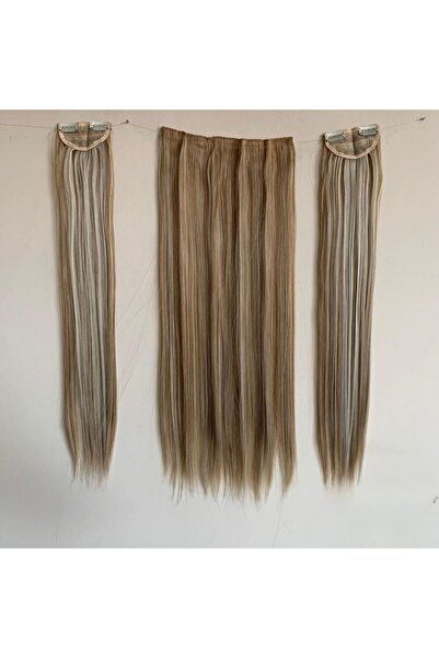 papatya peruk Plain Long Heat Styleable 3-Piece Snap Set with Highlights