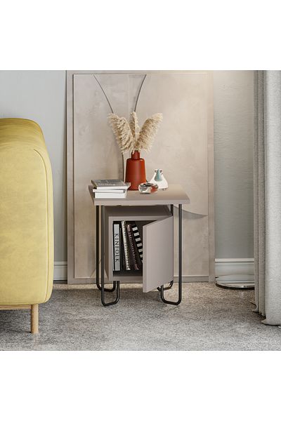 Mourah Home Acres Nightstand with Metal Legs - Multi-Functional Side Table - Storage for Bedroom & Living Room