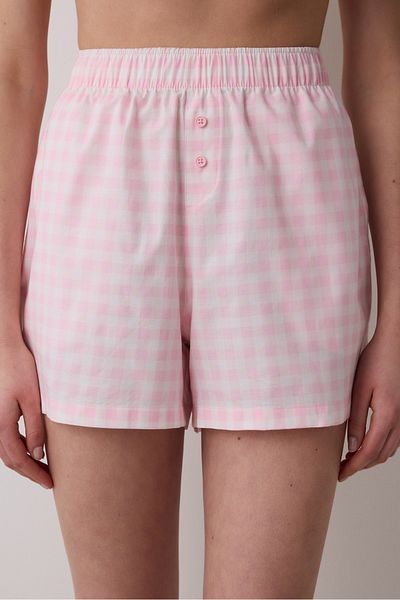 Penti Pink Gingham Shorts Pink Pajama Bottoms