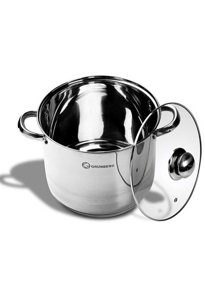 GRÜNBERG Stainless steel pot with glass lid 5 l Grunberg
