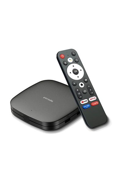 porodo Android receiver with 8GB storage, 2GB RAM, Android 9.0, black