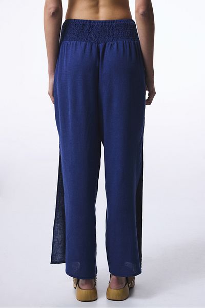 Penti Navy Blue Lina Linen Long Trousers