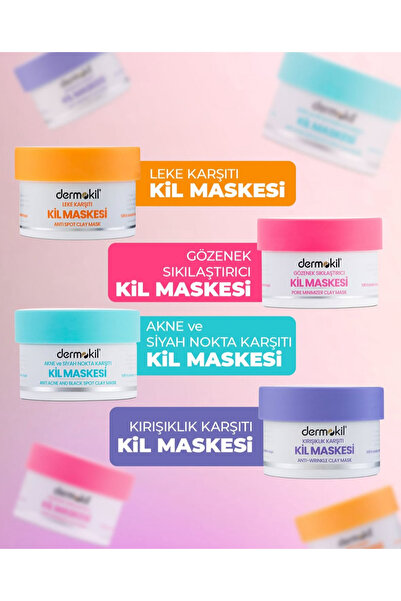 Dermokil Kil Maskesi Leke Karşıtı*gözenek Sıkılaştırıcı* Ve Siyah Nokta*yaşlanma Karşıtı 4x50 ml
