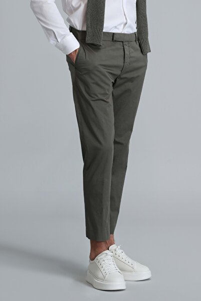 Lufian 111190312 Plus Smart Erkek Chino Pantolon Slim Fit Erkek Pantolon YEŞİL