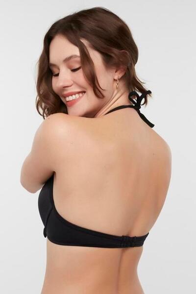 Penti Siyah Basic Fiyonk Detaylı Ekstra Dolgulu Push-up Bikini Üstü