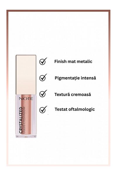 NOTE Note Cosmetics Crystalized Liquid Eyeshadow with Metallic Finish - 01 Soft Elegance