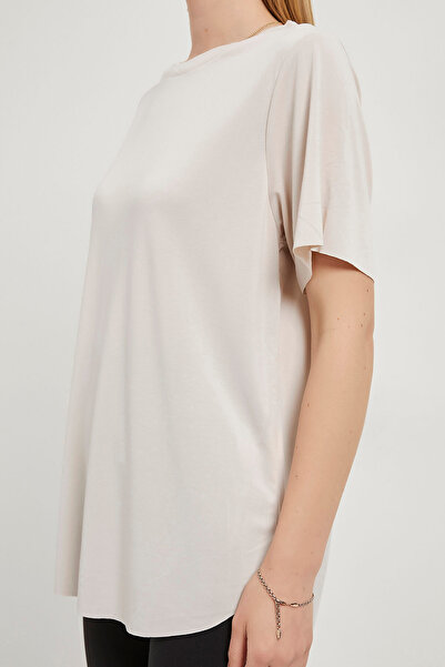 Arma Life Γυναικείο μπλουζάκι Crew Neck Modal Casual Cream Basic