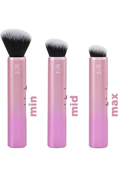 Real Techniques Real Techniques Custom Contour 3-in-1 Brush, Slide For Bronzer and Contour, 3 Settings Sheer, Medium