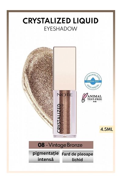 NOTE Note Cosmetics Crystalized Liquid Eyeshadow with Metallic Finish - 08 Vintage Bronze