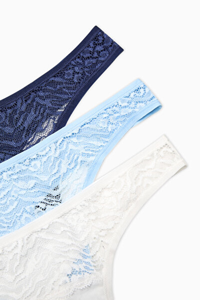 Penti Puha pasztell tónusú csipke részletes 3 részes többszínű tangabugyi