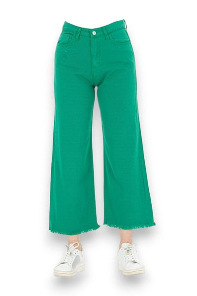 KOTOLOG Women's Colorful Gabardine Leg Tasseled Loose Trousers Trend Model