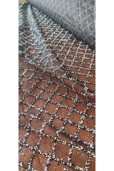 River Fabrics Conical Stone Evening Dress Fabric Black