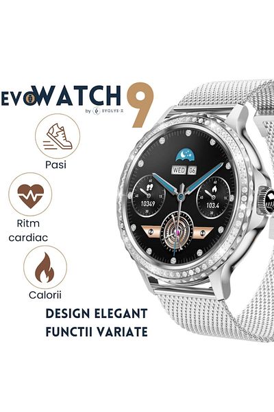 Evolve-x Smartwatch For Women Evowatch9, Bluetooth Calls And Notifications, Health Monitoring