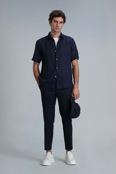 Lufian 111190328 Karl Sports Men's Chino Pants Slim Fit Men's Trousers Navy Blue
