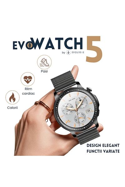 Evolve-x Smartwatch For Women Evowatch 5, Calls And Bluetooth Messages, Heart Rate, Sleep