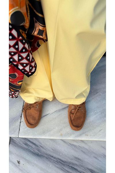 Eataly Shoes Suede Loafer Lace-Up Tan Shoes
