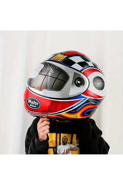 parti pera Racing Themed Formula Car Foil Balloon Wheel Foil Balloon Helmet Foil Balloon Birthday Balloon Set