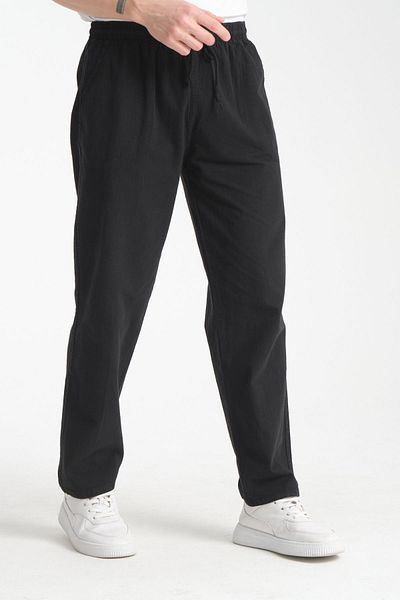 Moda Evim Relaxed Fit Men's Summer Trousers Black