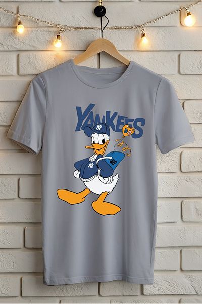 New Shine 1 T-Shirt Is a Gift for Purchases of 6 or More in the Cart - Yankees Donald Duck Printed Oversize T-Shirt