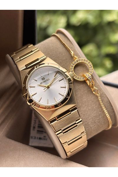 Homies Original Steel Women Wrist Watch Waterproof Gold Color Gift Bangle Hmsf413