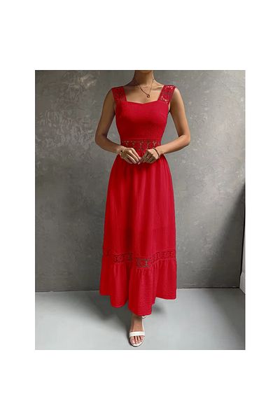 MADAME MELEK Lace Detailed Anabel Dress Imported Airobin Lace Detailed Dress