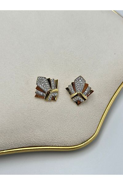 MyladyAccessoriess Double Color Detailed Knight Earrings (Steel)