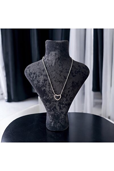YümanınYumağı Silver Color Women's Heart Necklace