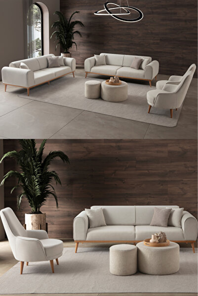 EDSY HOME Rebull 3+3+1+1 Koltuk Takımı Bej Renk