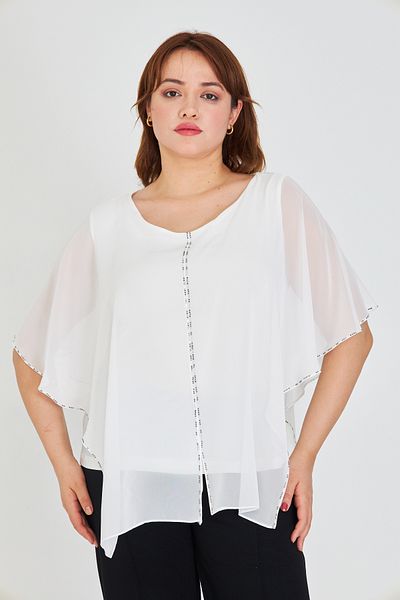 UNIQUE LADY Large Size Chiffon Blouse for Invitation and Daily Use