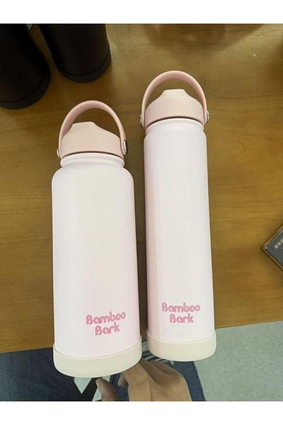Bamboo Bark 750 ML Insulated Water Bottle with Sipper Lid – Double Wall Vacuum Flask for Hot & Cold Water