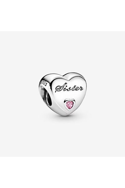 Pandora Talisman Pandora Inima de Sora cu Zirconiu cubic Roz si Argint 925