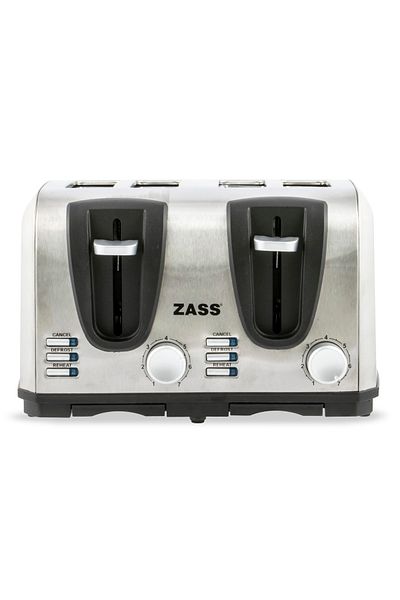 Zass 4-slot toaster ZASS ZST 09, 1400 W, 4 slices, Led Blue, Reheat, Defrost, Removable crumb tray
