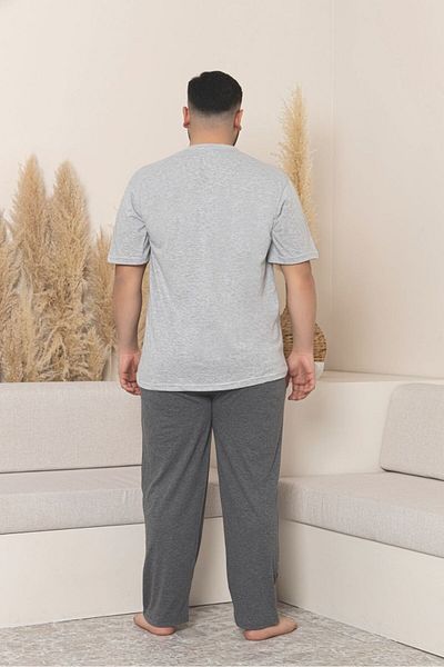 Temporium Men's Plus Size Short Sleeve Summer Pajama Set