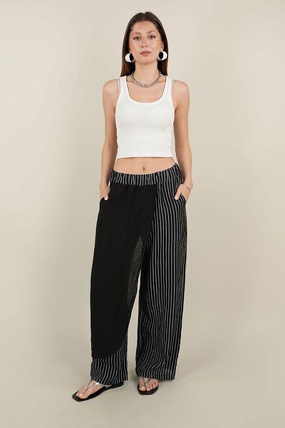 Ranasubaşı Linen Flap Trousers Black