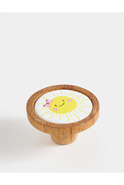 Maisonord Sun Patterned Porcelain and Wooden Single Child Handle